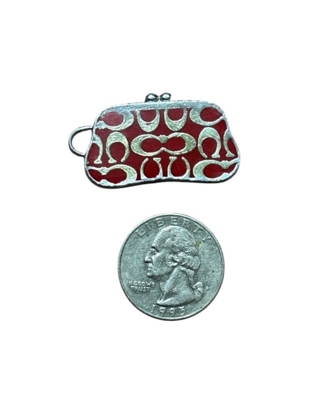 Coach Red Enamel Purse Charm - Picture 2 of 6